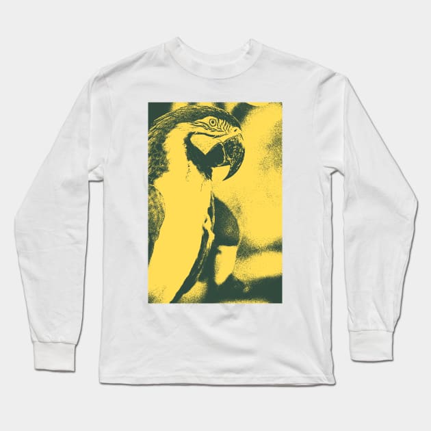 Macaw Parrot Bitmap Effect Long Sleeve T-Shirt by Animalloova